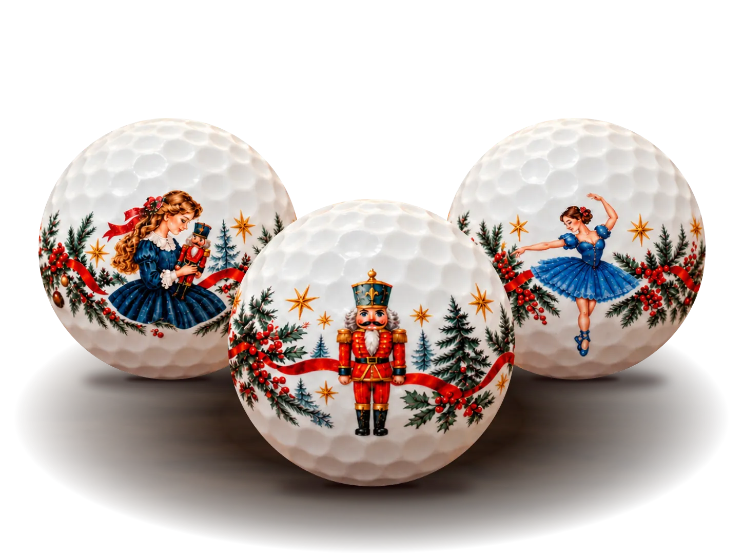 The Nutcracker collectible golf balls from the SHOMANHAUS Christmas collection